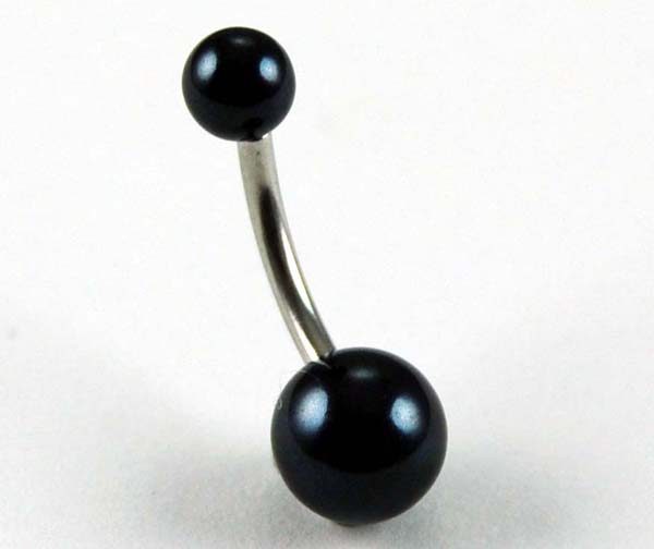 Body Piercing Banana Bar Black Plain