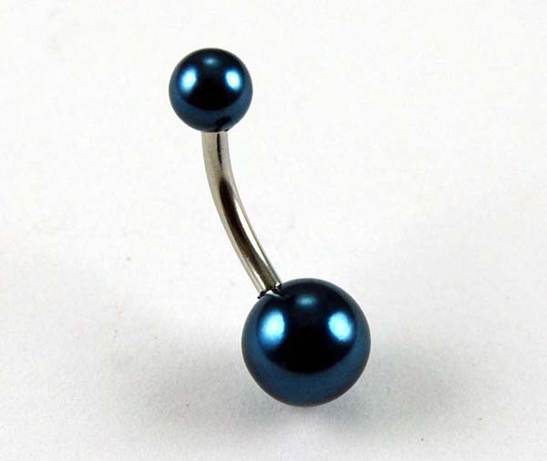 Body Piercing Banana Bar Blue Plain