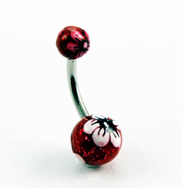Bp Banana Bar Red Flower Hand Painted