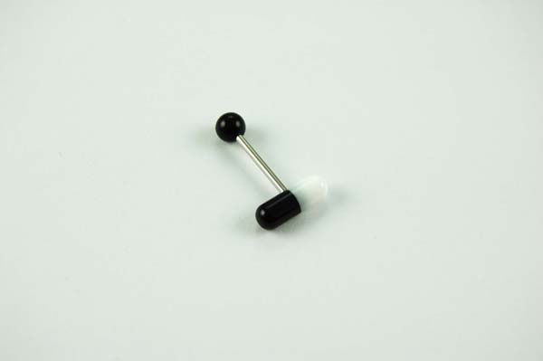 Body Piercing Barbell Pill Black And White 2pcs In A Pack