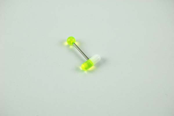 Body Piercing Barbell Pill Yellow And White 2pcs In A Pack