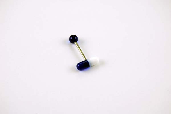 Body Piercing Barbell Pill Blue And Yellow 2pcs In A Pack
