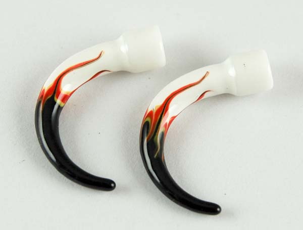 Body Piercing Hook Acrylic 4mm White 2pcs