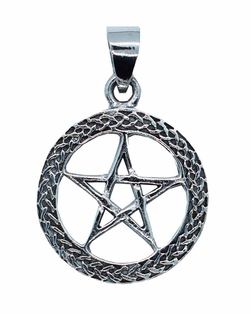 Pendant Silver Pentagram Cut In Celtic Circle