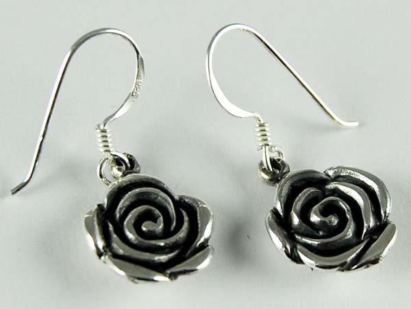 Earring Silver Flower Plain