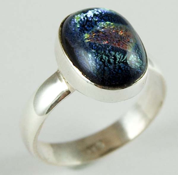 Ring Silver Decorlic Glass Small
