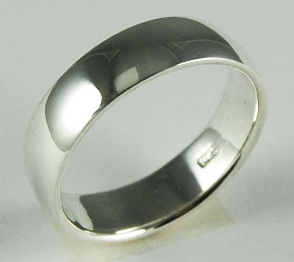Ring Silver Plain Band Flat