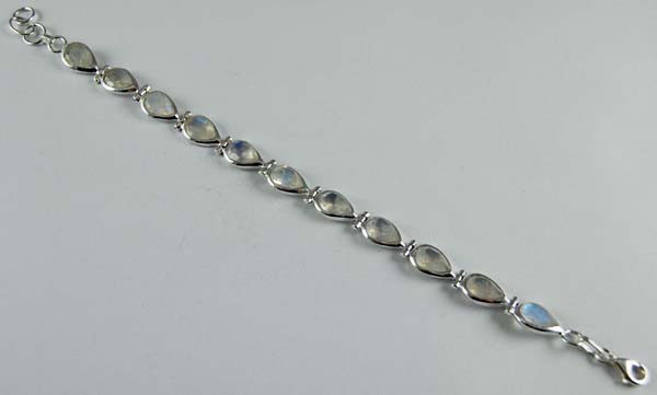 Bracelet Silver Moonstone Cut