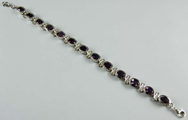 Bracelet Silver Amethyst Cut