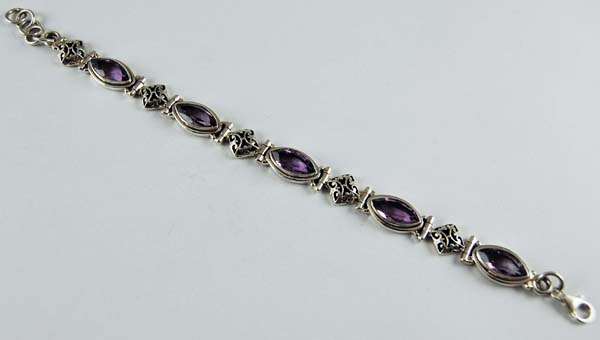 Bracelet Silver Amethyst Cut