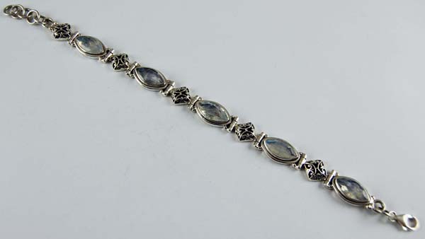 Bracelet Silver Moonstone Cut