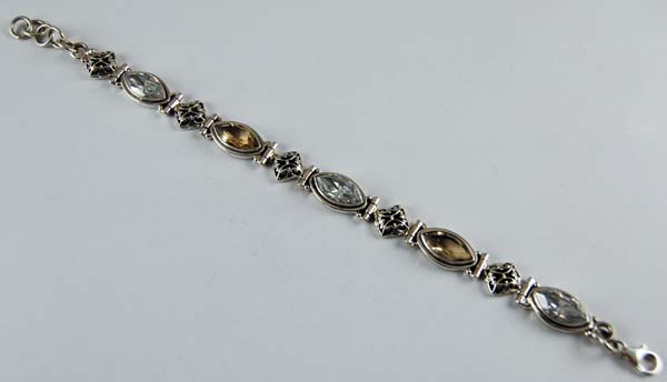 Bracelet Silver Cz Citrine Cut