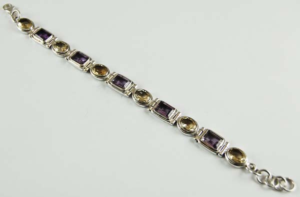 Bracelet Silver Citrine Cut