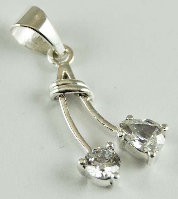 Pendant Silver Clear Cz