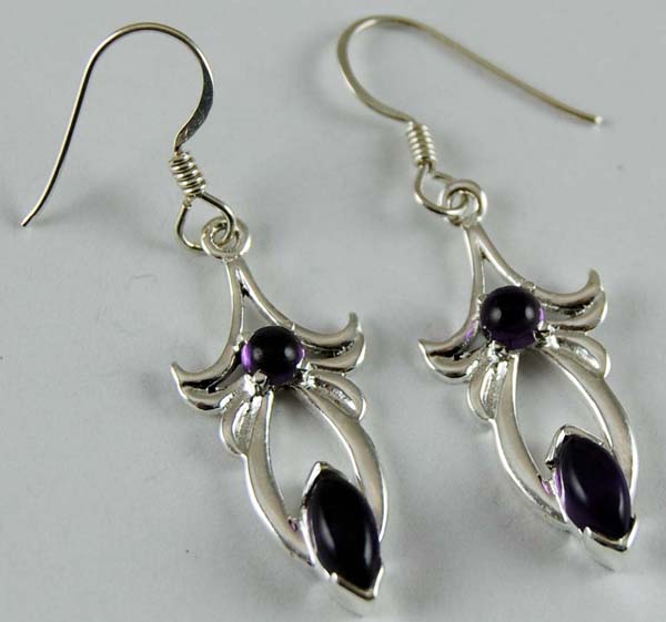 Earring Silver Amethyst
