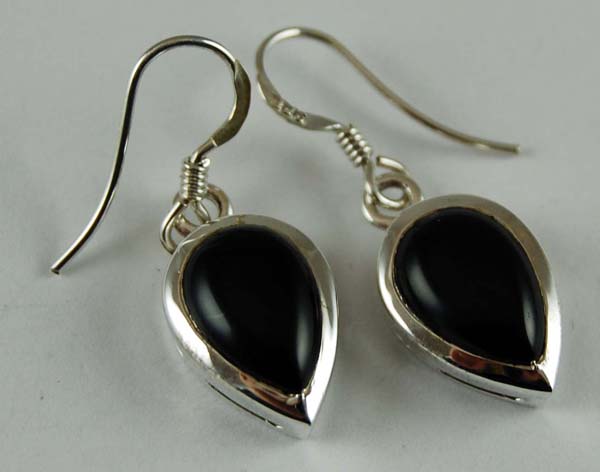 Earring Silver Black Onyx