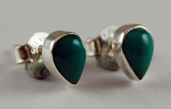 Earring Silver Stud Turquoise