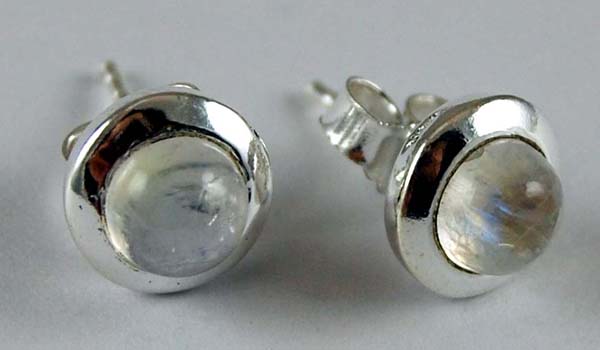 Earring Silver Stud Moonstone