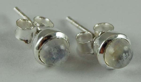 Earring Silver Stud Moonstone