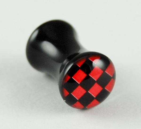 Body Piercing Plug 5mm Red Check