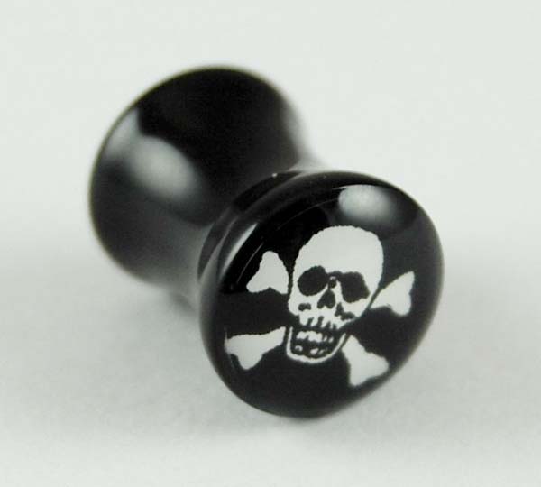 Body Piercing Plug 6mm Skull