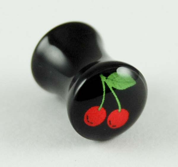 Body Piercing Plug 6mm Cherry