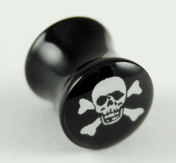 Body Piercing Plug 8mm Skull