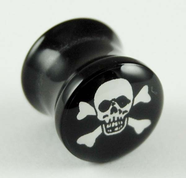 Body Piercing Plug 10mm Skull