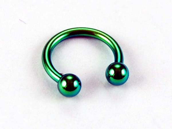 Body Piercing Eye Brow Ring 8mm Green 2 Pcs
