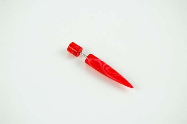 Body Piercing Stretcher Straight Fake Red