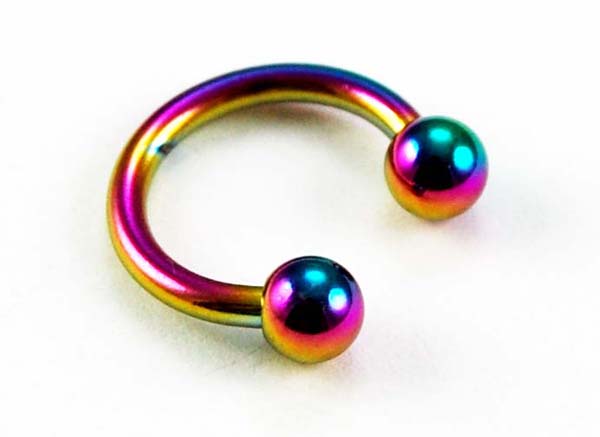 Body Piercing Eye Brow Rings With Ball Multi 4x10x1.6 2Pcs