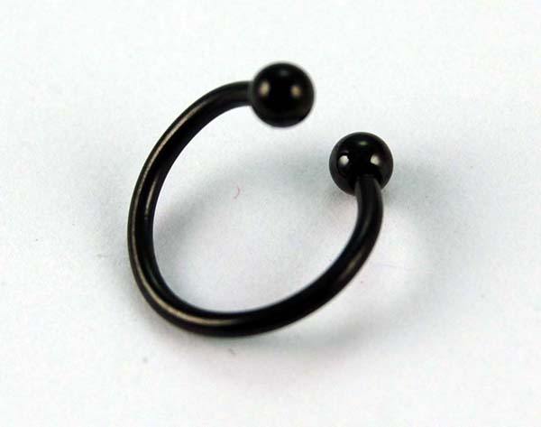 Body Piercing Eye Brow Ring Spiral Black 3x10 2pcs