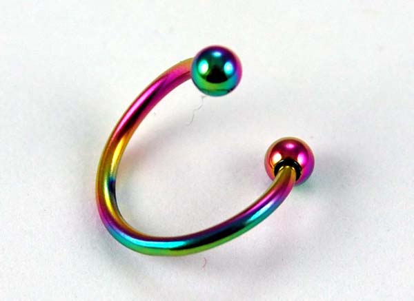 Body Piercing Eye Brow Ring Spiral Multi 2pcs