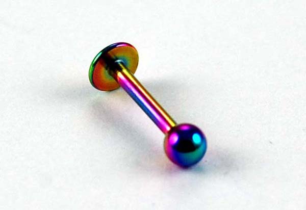 Body Piercing Labret Rainbow 3x8x1.2  2 pcs In A Pack