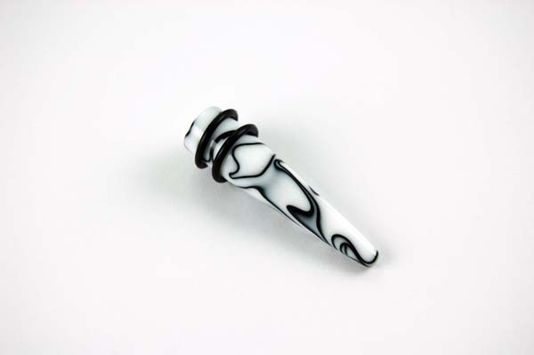 Body Piercing Expander White Marble 12mm