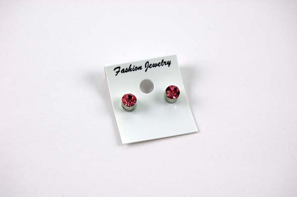 Earring Fashion Stud Magnetic Medium Pink Nickel Free