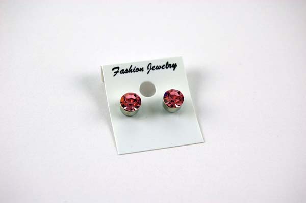 Earring Fashion Stud Magnetic Large Pink Nickel Free