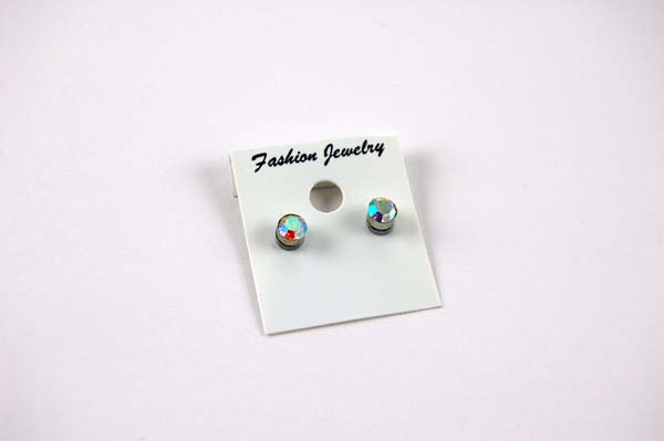 Earring Fashion Stud Magnetic Small Rainbow Clear Nickel Free