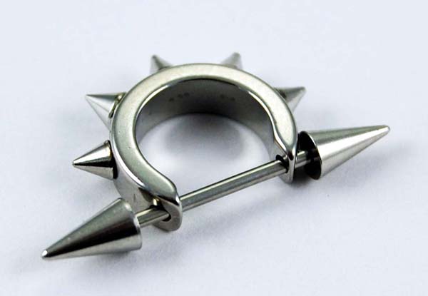 Earring With Spike Plain Ends Nickel Free
