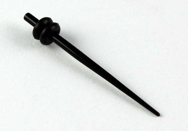 Body Piercing Stretcher Straight Plain Black 2mm 4pcs