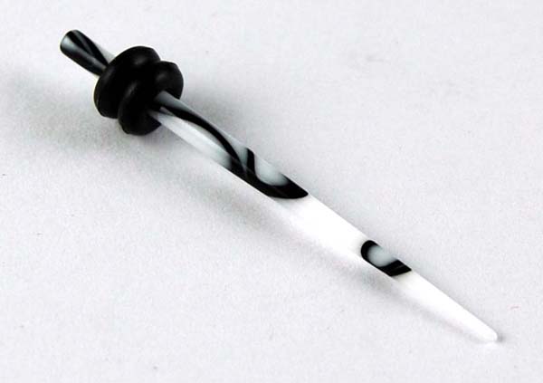 Body Piercing Stretcher Straight White Marble 2mm 4pcs