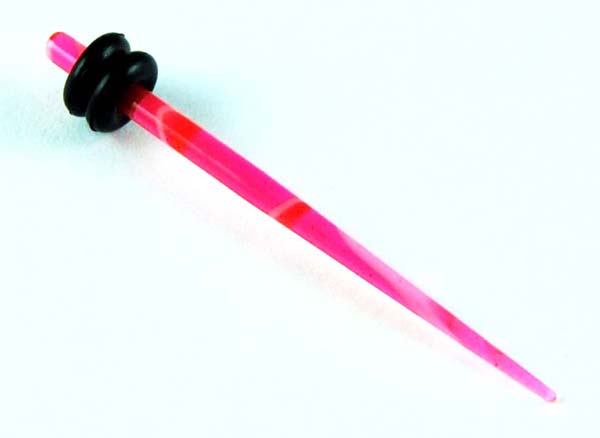 Body Piercing Stretcher Straight Pink Marble 2mm 4pcs