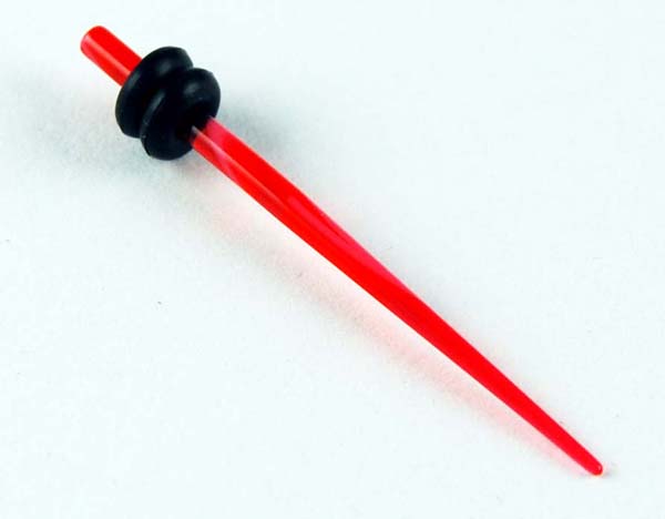 Body Piercing Stretcher Straight Red Marble 2mm 4pcs