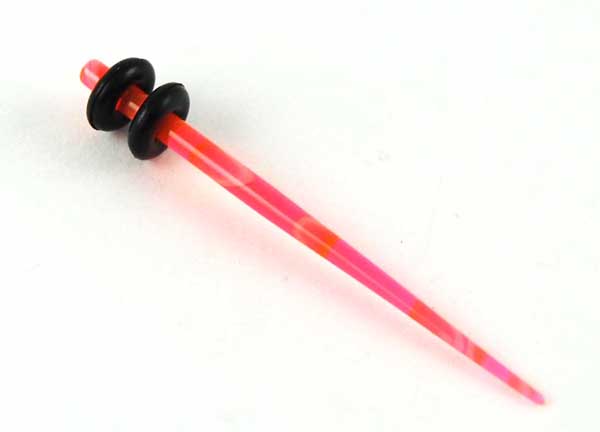 Body Piercing Stretcher Straight Orange Marble 2mm 3pcs