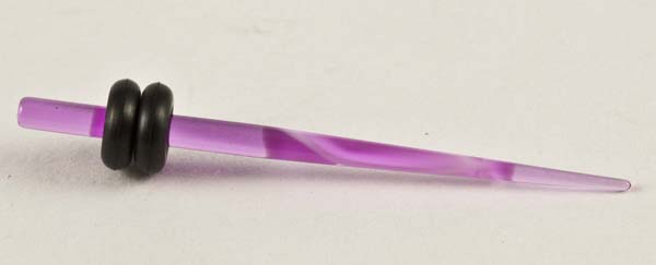 Body Piercing Stretcher Straight Purple Marble 2mm