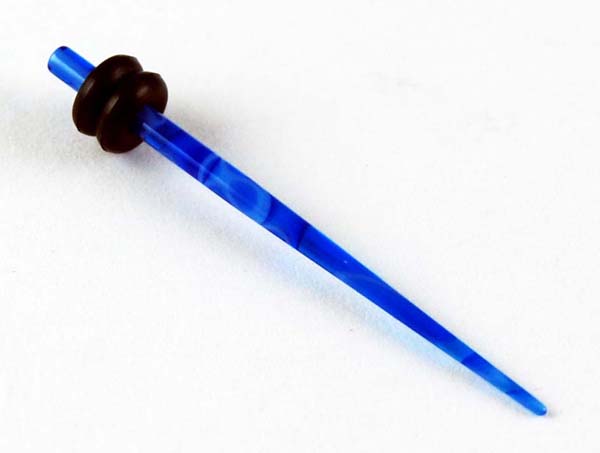 Body Piercing Stretcher Straight Blue Marble 2mm 4pcs