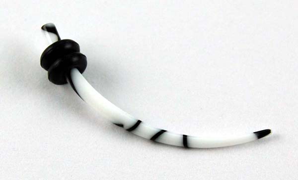 Body Piercing Stretcher Curved White Marble 2mm 4pcs