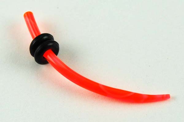 Body Piercing Stretcher Curved Orange Marble 2mm 4pcs