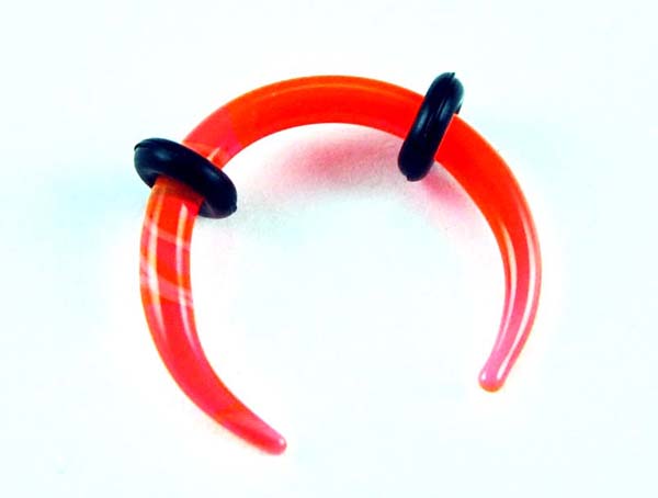 Body Piercing Stretcher Claw Orange Marble 2mm 4pcs