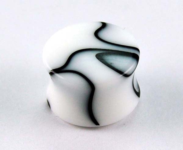 Body Piercing Plug Acrylic White 14mm